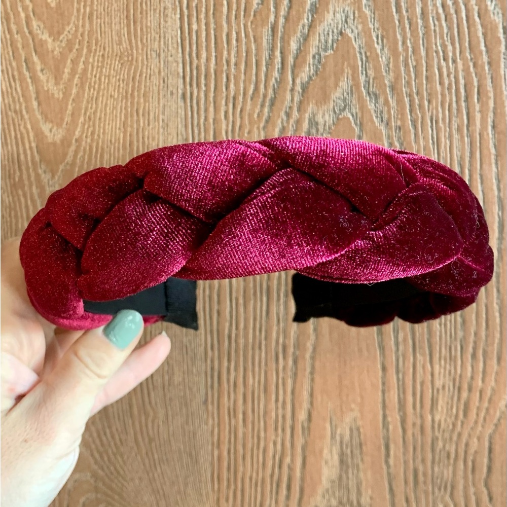 Burgundy braided headband